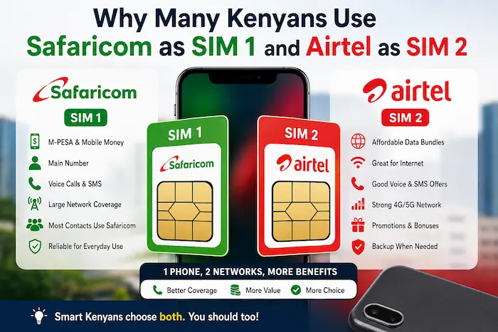 Why Many Kenyans Use Safaricom as SIM 1 and Airtel as SIM 2