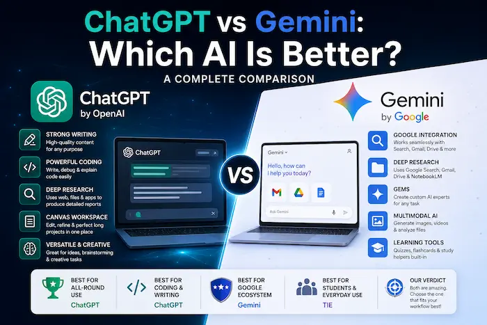 ChatGPT vs Gemini: Which AI Is Better in 2026?