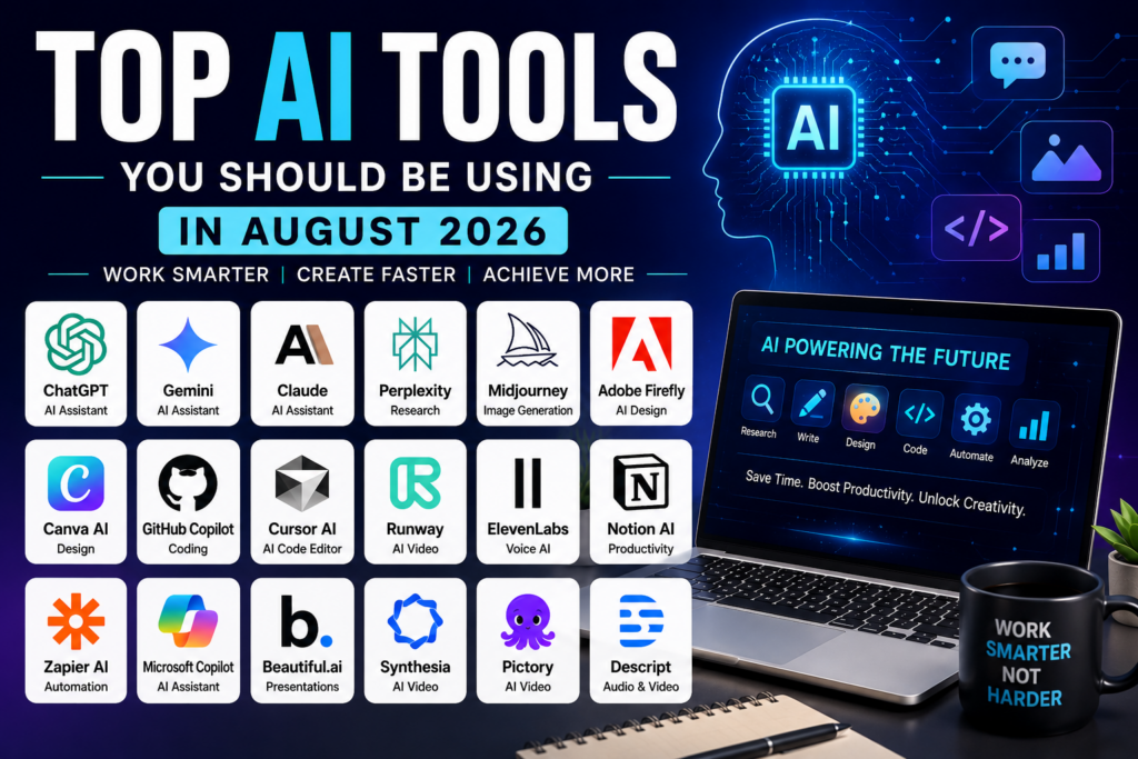 Top AI Tools You Should Be Using in August 2026